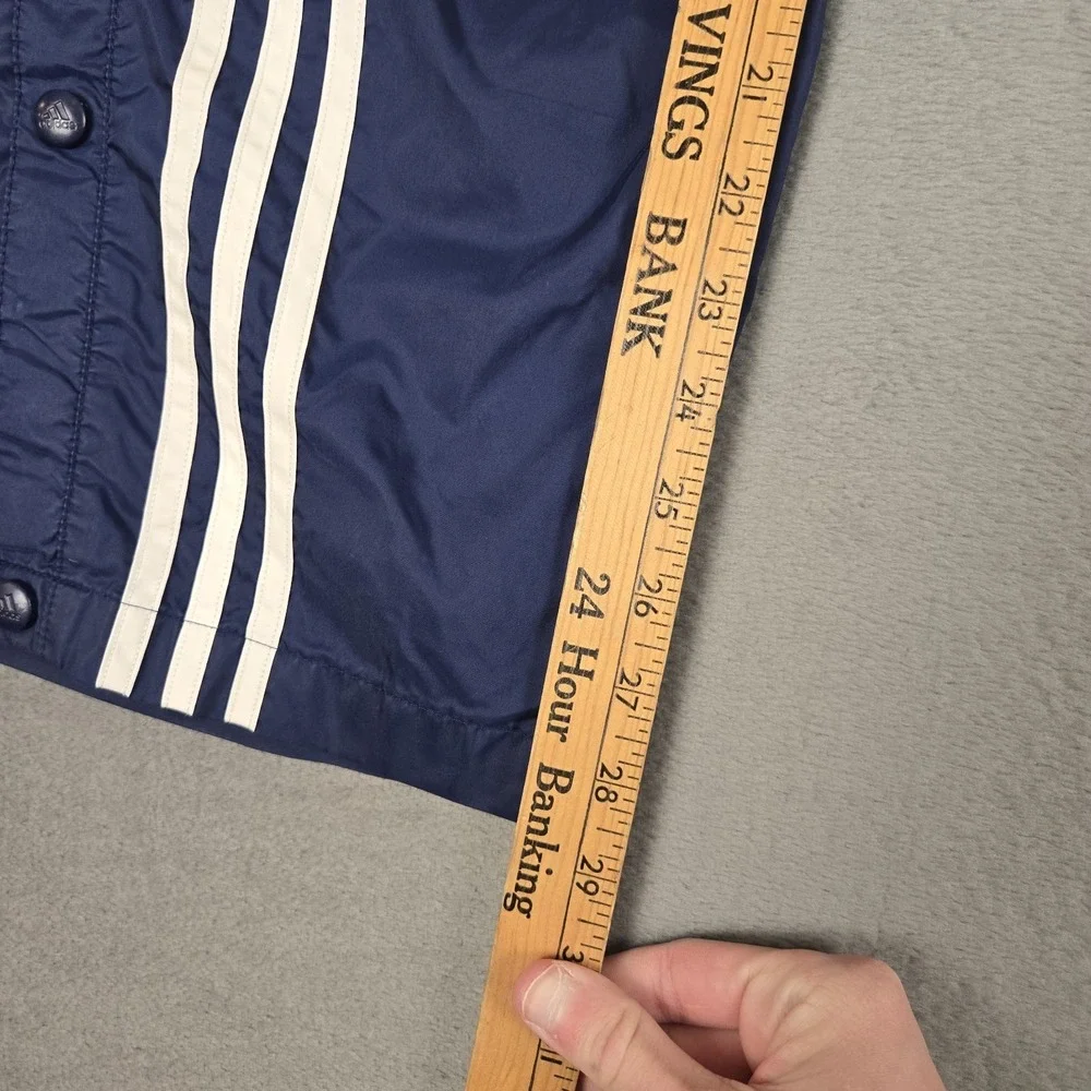 Adidas Tear Away Track Pants Mens Medium Navy Blue Snap Button Lined‎ Logo